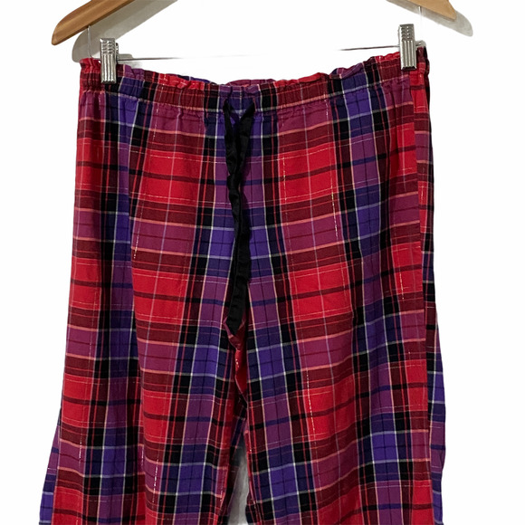 Victoria's Secret 2 Pc Pink & Purple Buffalo Plaid Pajama Set Women's Small - Picture 7 of 9